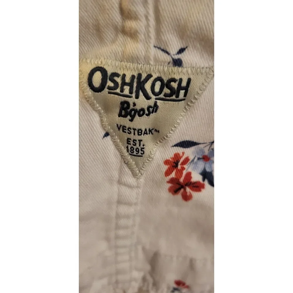 Oshkosh B'Gosh Baby‎ Girls Overall Dress White Floral 3t